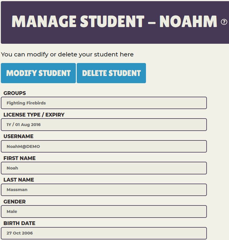 Learning Management - Manage Scholastic Chess Student